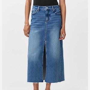 Oat New York Classic Blue Midi Skirt